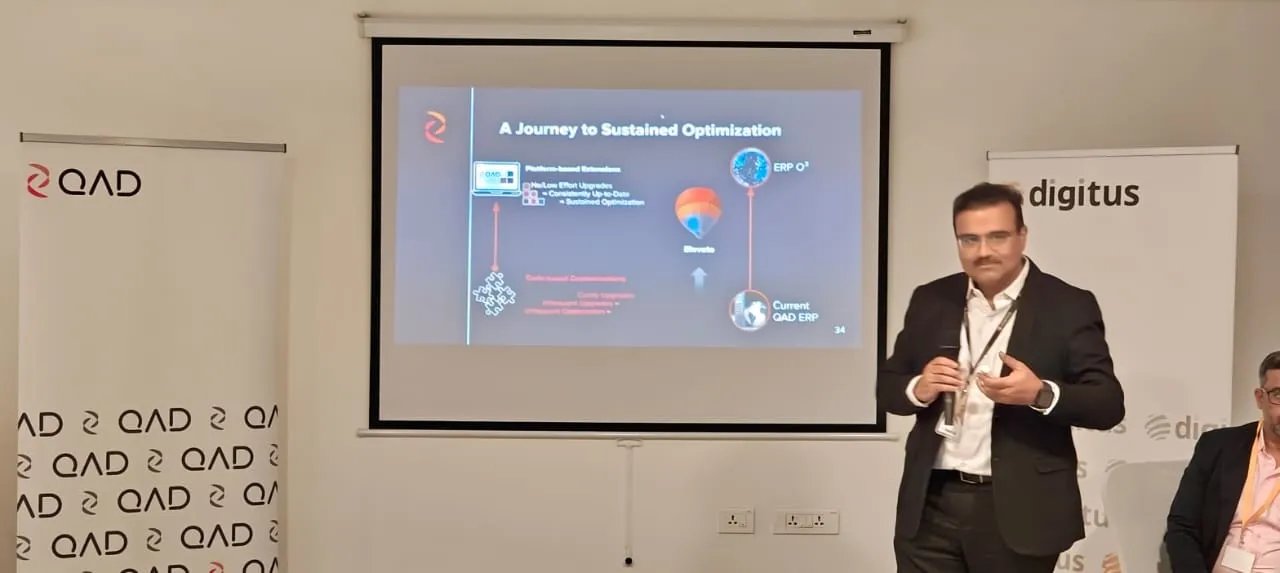 Our QAD Practice Director Hareesh Venkitachalam presenting the path to O3